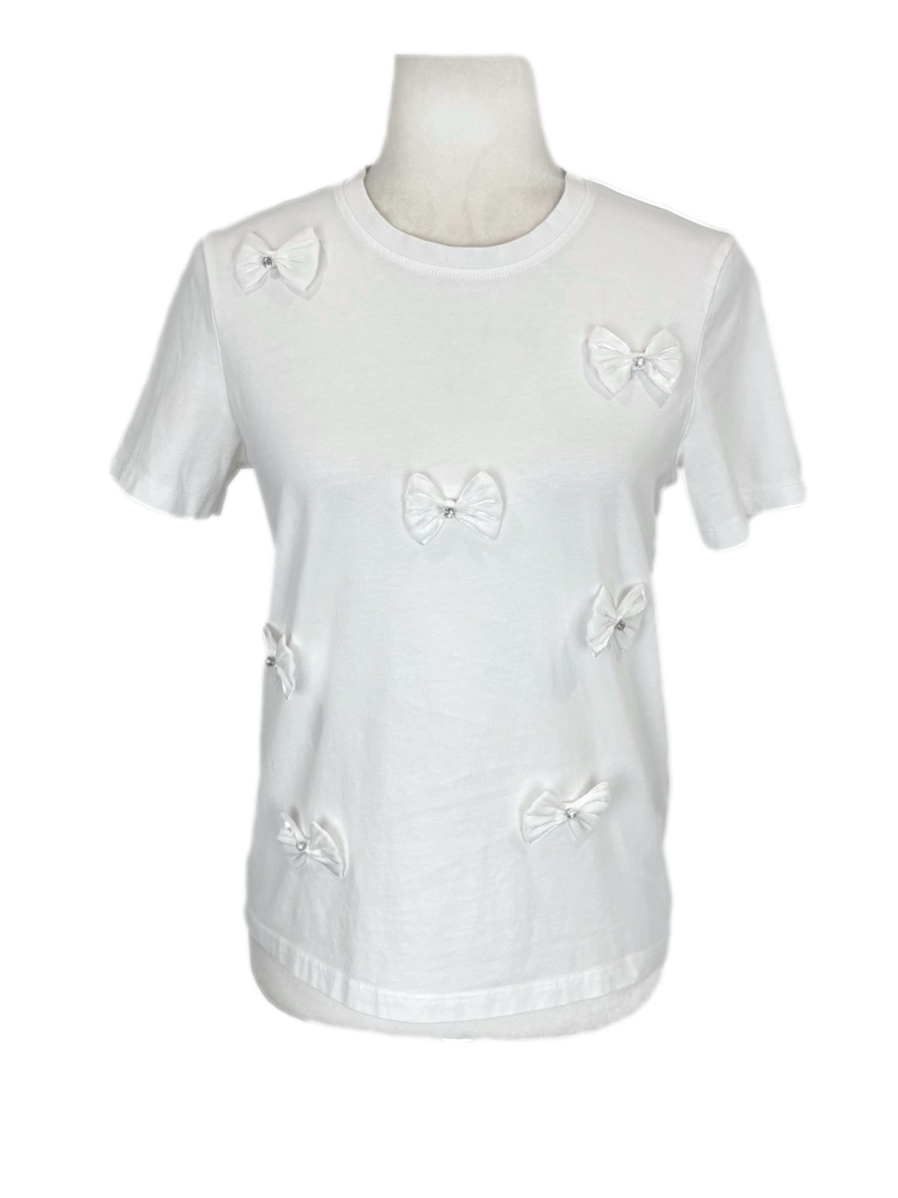 Only white Onlolivia bow t-shirt